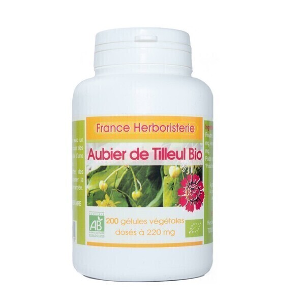 France Herboristerie - 200 gélules AUBIER TILLEUL BIO AB dosées à 220 mg.