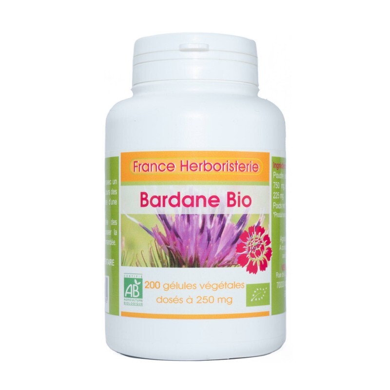 France Herboristerie - 200 gélules BARDANE racine BIO AB dosées à 250 mg.