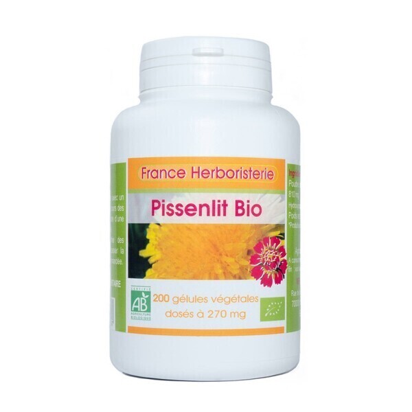 France Herboristerie - 200 gélules PISSENLIT racine BIO AB dosées à 270 mg.