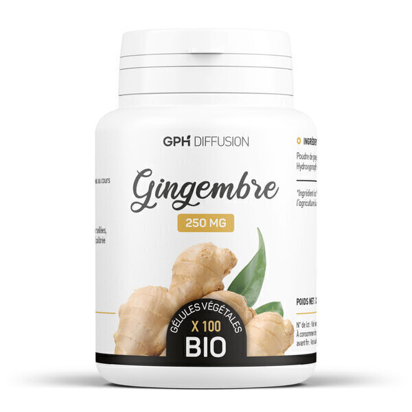 Gph diffusion - Gingembre racine biologique 250 mg - 100 gélules végétales