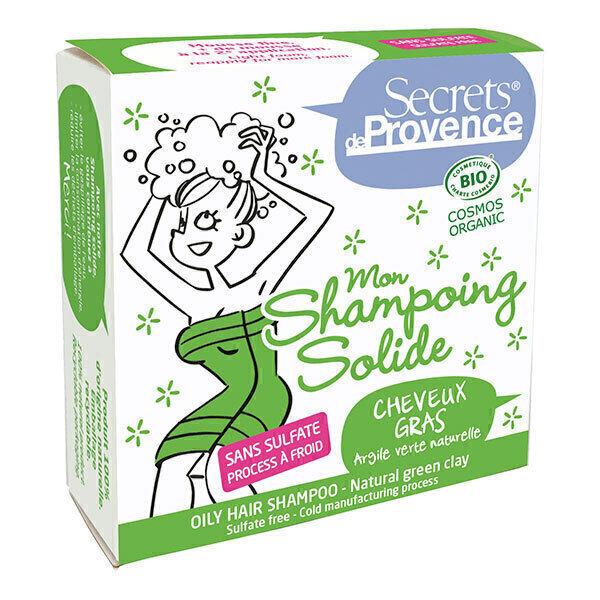 Secrets de Provence - Shampoing solide cheveux gras à l'argile verte 85g