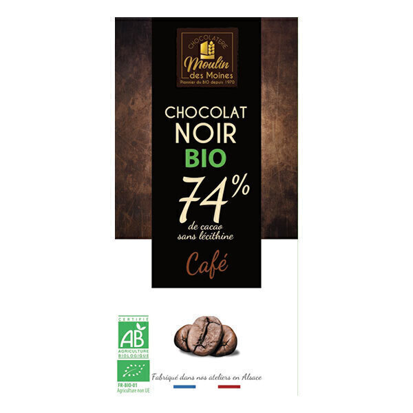 Moulin des Moines - Chocolat Noir Café BIO 100g