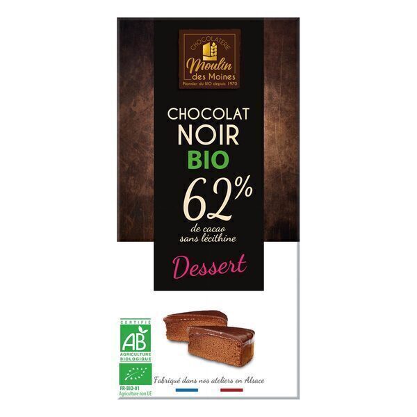 Moulin des Moines - Chocolat Noir Dessert BIO 100g Moulin des Moines - Chocolat Noir Dessert BIO 100g