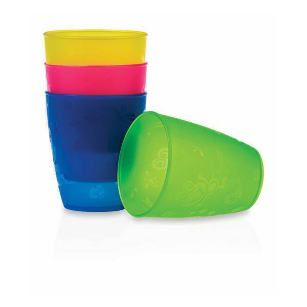 Nuby - Lot de 4 gobelets colorés 270ml Nuby - Lot de 4 gobelets colorés 270ml