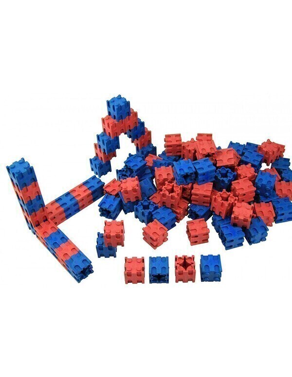 Wissner - 100 cubes encastrables rouge et bleu