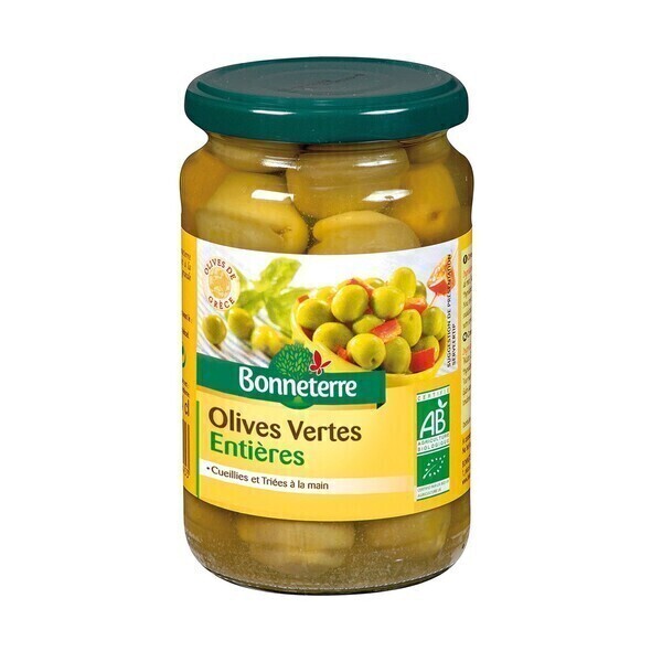 Bonneterre - Olives vertes entières 190g bio