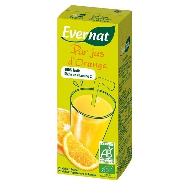Evernat - 100% pur jus d'orange 20cl bio