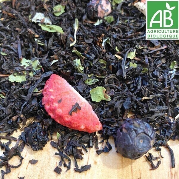 75 degrés - Rouge Allure thé noir saveur fraise bio - 100g
