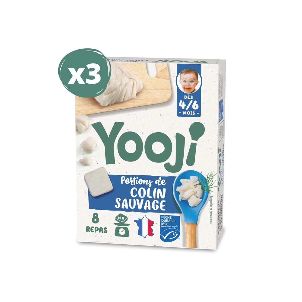Yooji - Yooji - Portions de colin haché sauvage pour 36 repas dès 6 mois