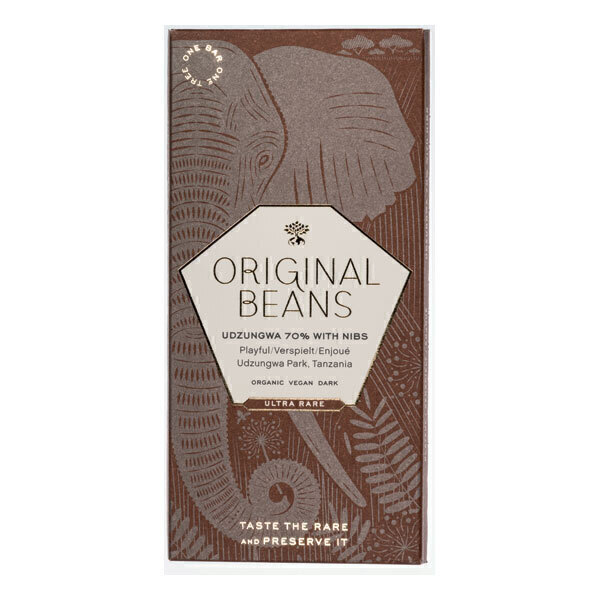 Original Beans - Tablette chocolat noir 70% et éclats de cacao Udzungwa 70g