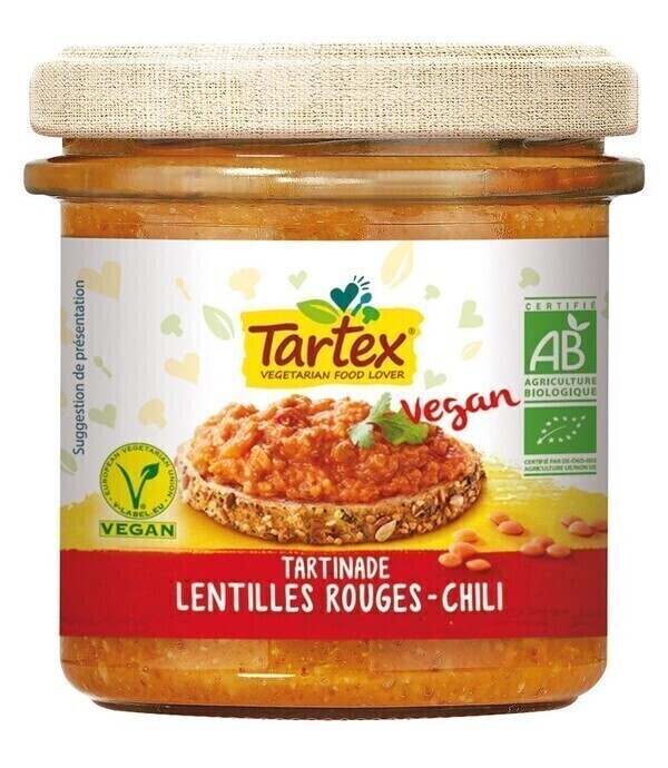 Tartex - Tartinade lentilles rouges chili 140g bio