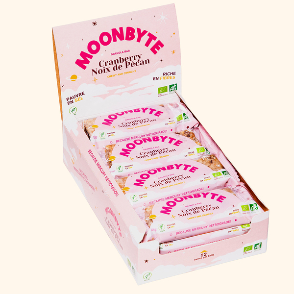 Moonbyte - Barre de céréales cranberry Bio 12 x 45g