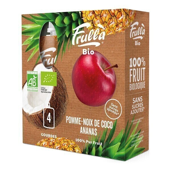 Frullà - Purée pomme-ananas-coco gourde 4x100g bio