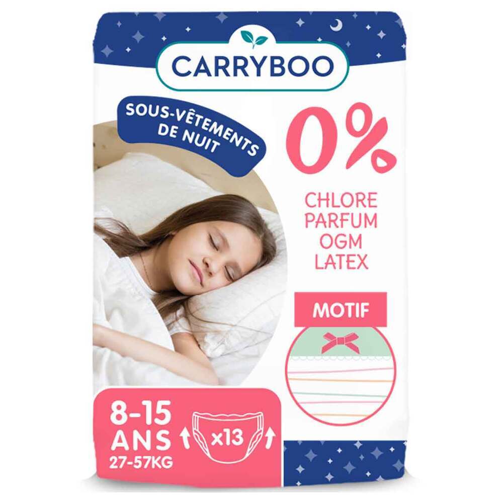 Carryboo - 13 sous-vêtements de nuit absorbants Filles 8-15 ans