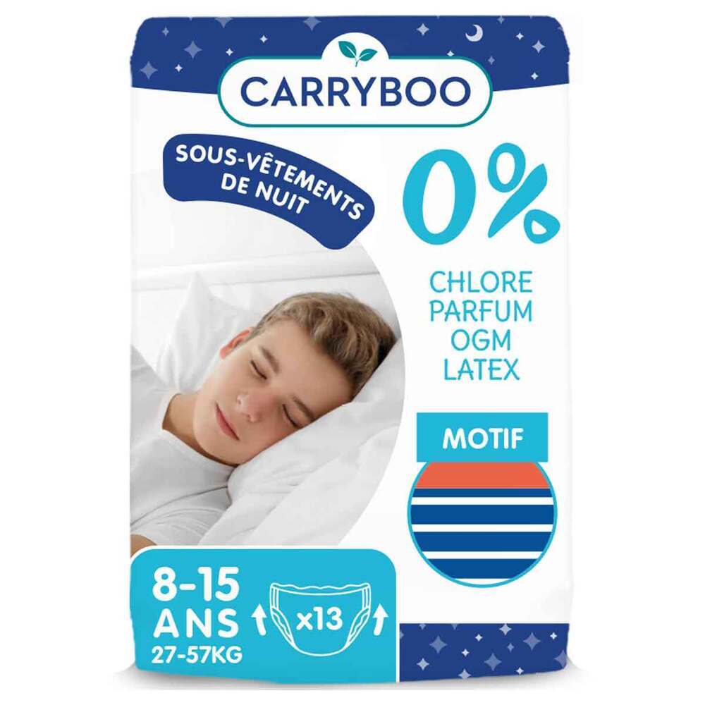 Carryboo - 13 sous-vêtements de nuit absorbants Garçons 8-15 ans