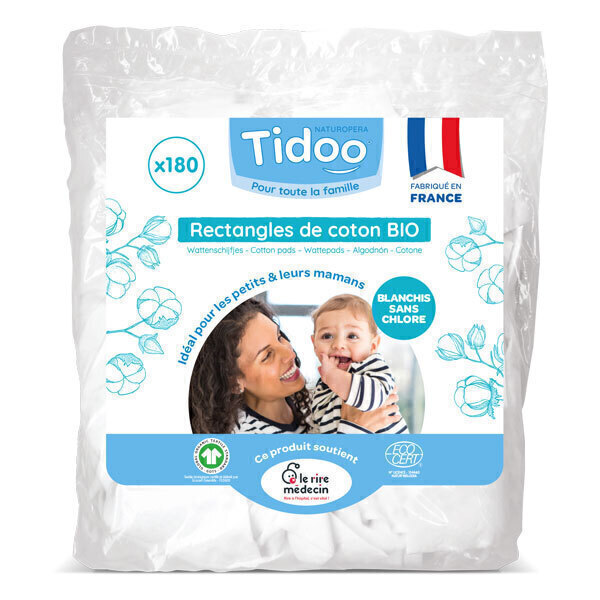 Tidoo - 180 rectangles de coton bio