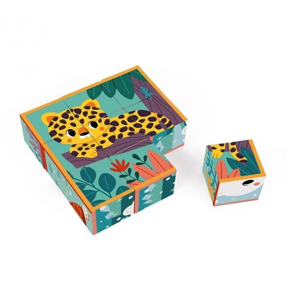 Janod - 9 cubes en carton animaux