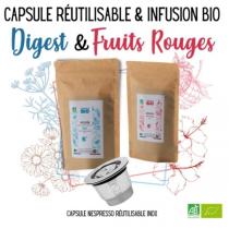 Capsul&bio - Coffret capsule nespresso réutilisable inox & 2 infusions BIO co