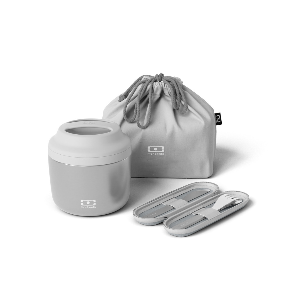 monbento - Pack lunch box isotherme adulte metallic Silver 0,55L