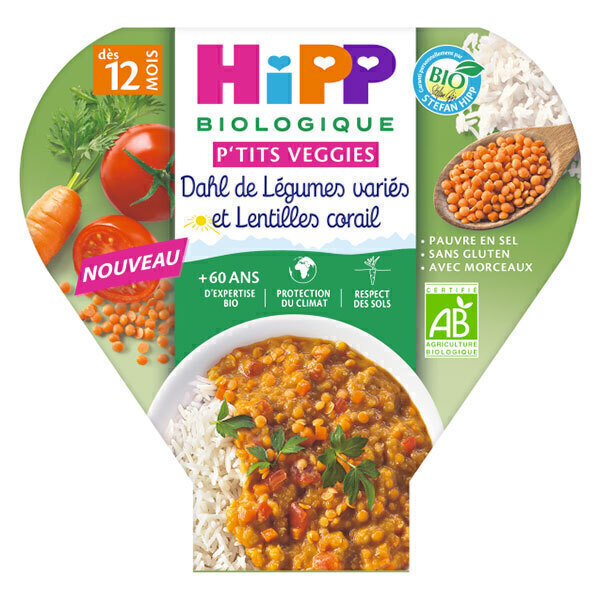 HiPP - Assiette Dahl de légumes et lentilles corail dès 12 mois 230g