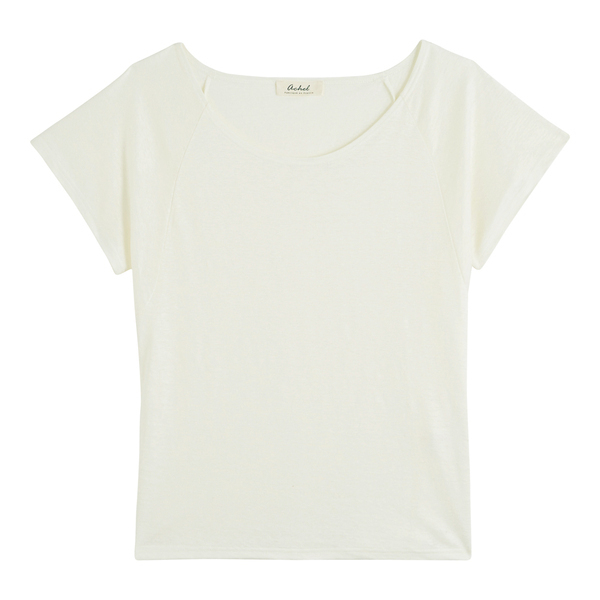 Achel par Lemahieu - T-shirt col rond femme lin - Ecru
