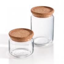 Luminarc - Lot de 2 pots de conservation Pure Jar Cork 1L et 0,5L  - Lumina