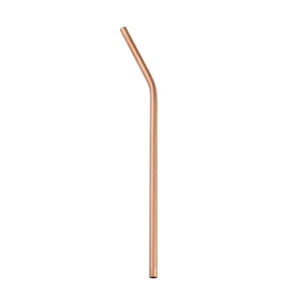 Bambooju - 5 pailles en acier inoxydable 21 cm réutilisable or rose