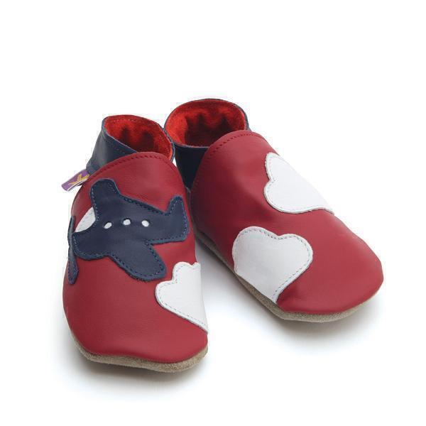 Starchild - Chaussons Cuir Aeroplane Rouge et Bleu marine Starchild - Chaussons Cuir Aeroplane Rouge et Bleu marine