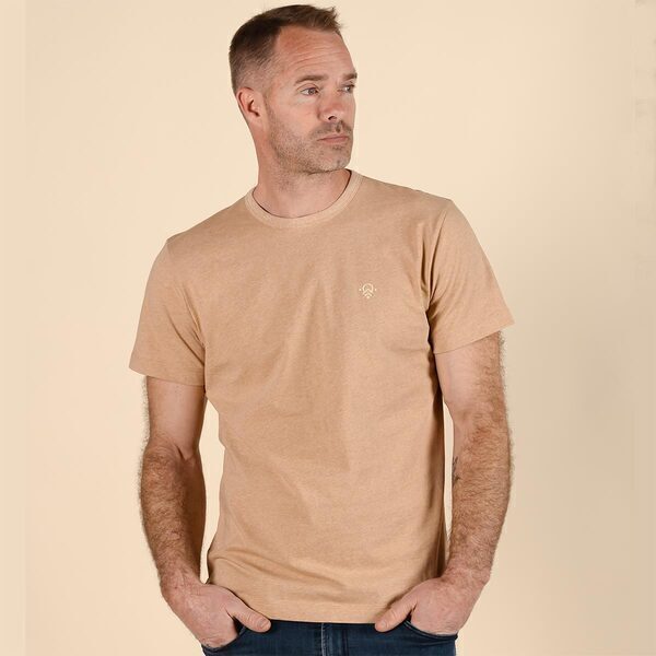 Pitumarka - T-shirt homme en coton bio non teint (marron clair)