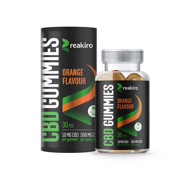 Reakiro - 30 Gummies CBD 300mg Broad Spectrum Vegan sans THC (Goût Orange)