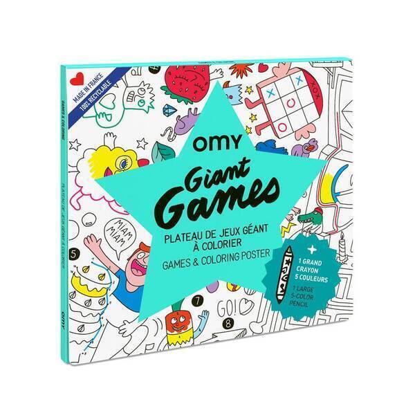 OMY - Poster à colorier - Giant Games + 1 crayon - Omy