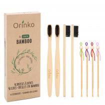 Orinko - Pack 0 Déchet : Brosses À Dents En Bambou X4 + Cures Oreilles X4