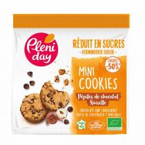 Pléniday - Mini cookies pépites choco et noisettes réduits en sucre 150g
