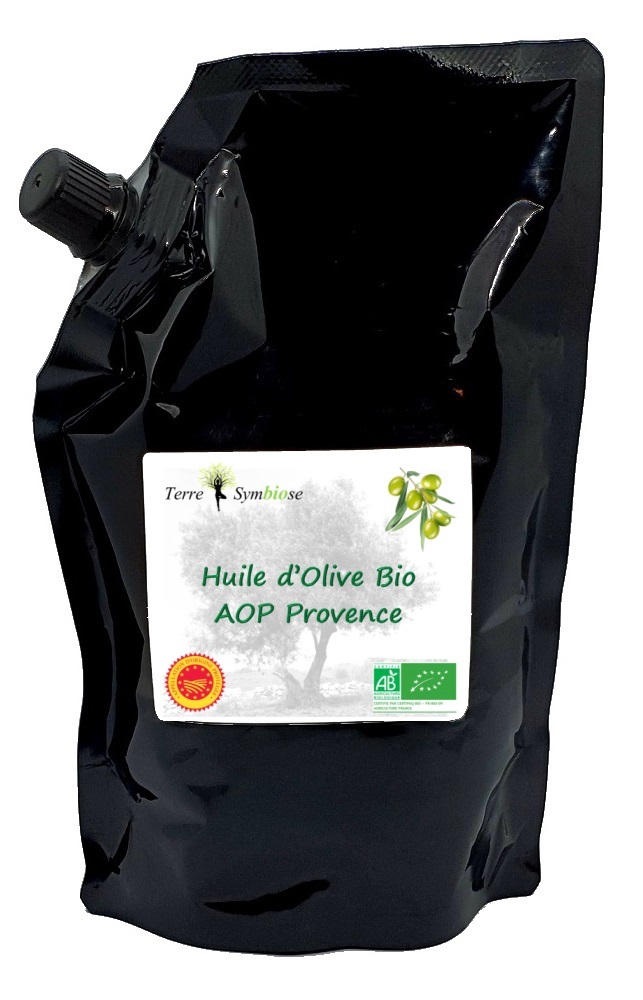 Terre Symbiose - Huile d'olive AOP BIO Vallée des Baux Provence Fruité vert 500ml