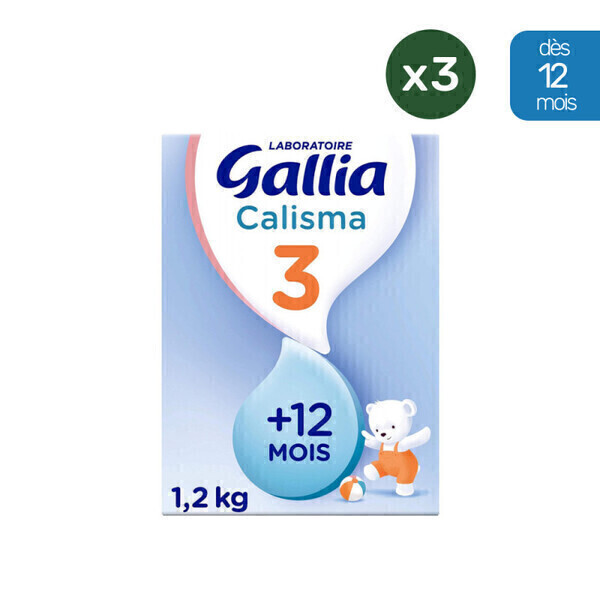 Gallia - 3 Boîtes de Lait en Poudre Calisma Croissance 3 (3x1,2kg)