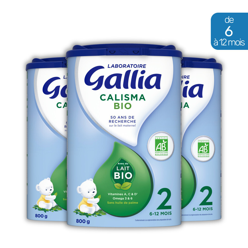 Gallia - Lait en poudre Calisma 2 Bio (3x800g)