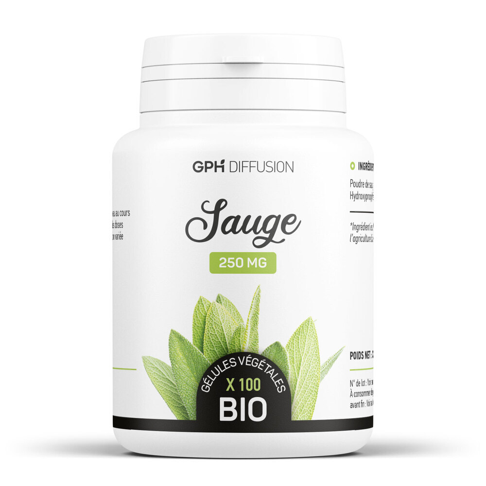 Gph diffusion - Sauge feuille biologique 250 mg - 100 gélules végétales