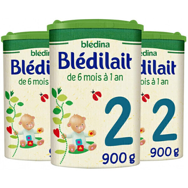 Les Récoltes bio - 3 Boîtes de Lait en poudre Blédilait 2 900g