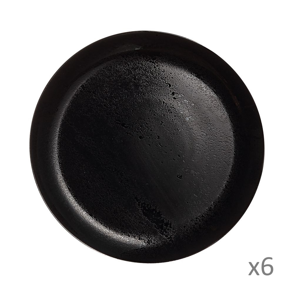 Luminarc - 6 assiettes plates Diana Noire 25cm - Luminarc