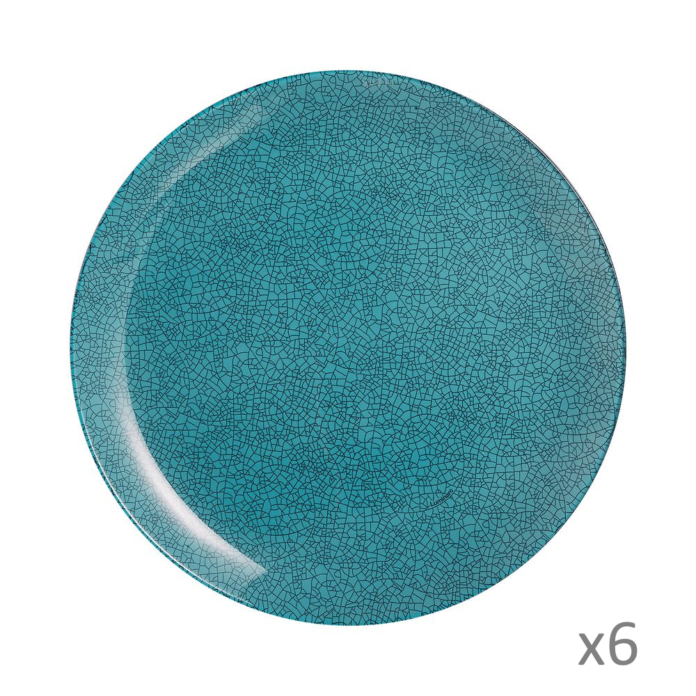 Luminarc - 6 assiettes plates Icy Blue 26cm - Luminarc