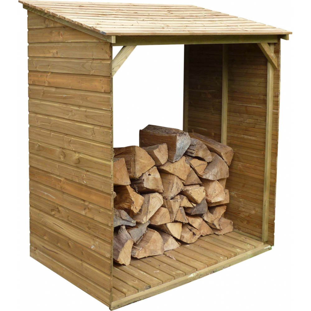 CIHB - Abri bûches en bois avec plancher Tim 150 x 100 x 180 cm
