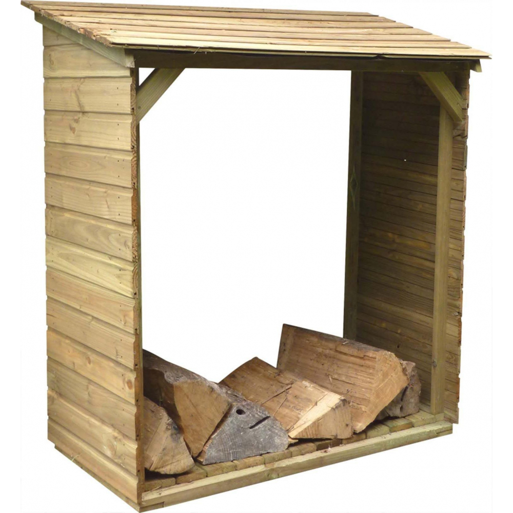 CIHB - Abri bûches en bois avec plancher Tim 120 x 60 x 140 cm