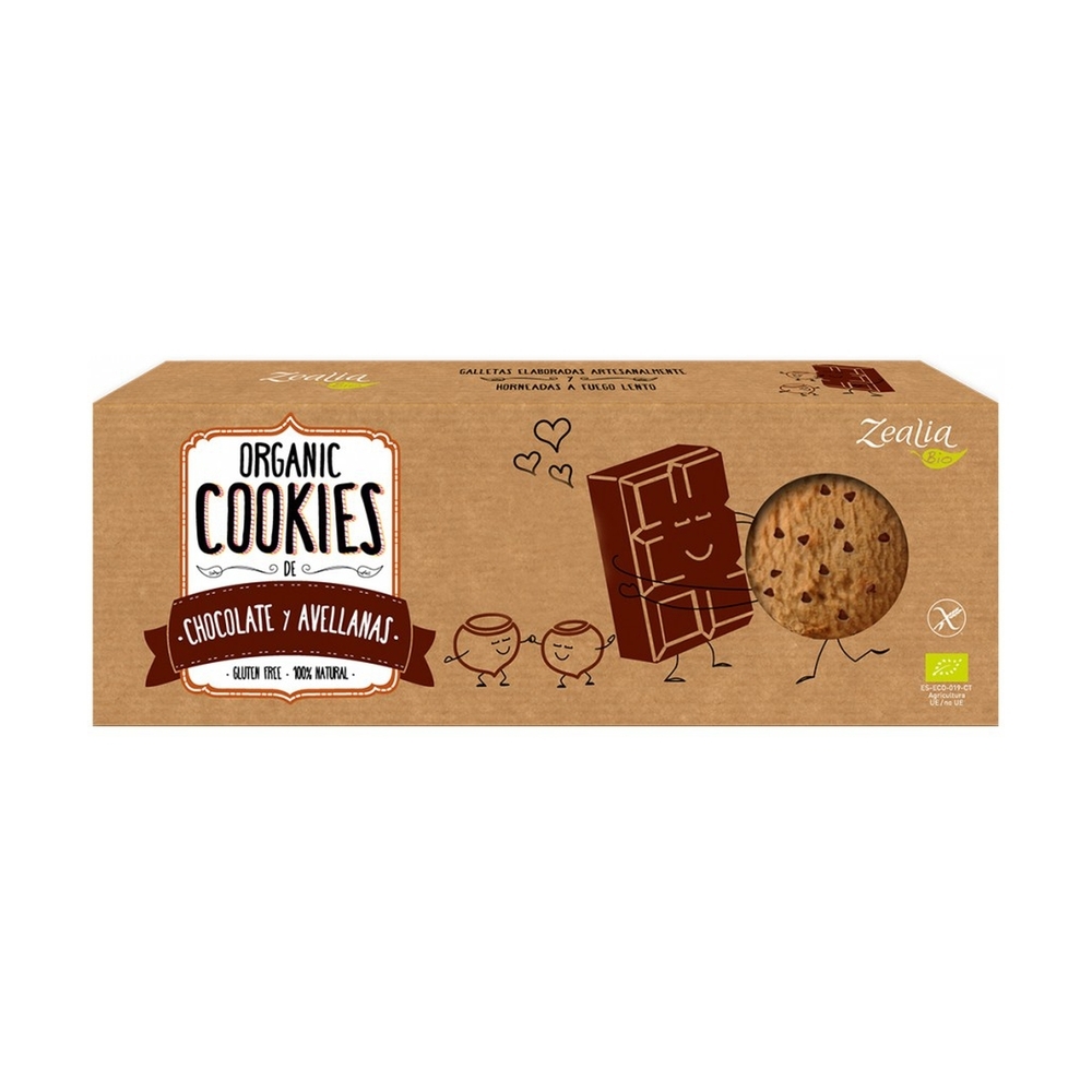 Zealia - Biscuits bio au chocolat et aux noisettes sans gluten 135 g