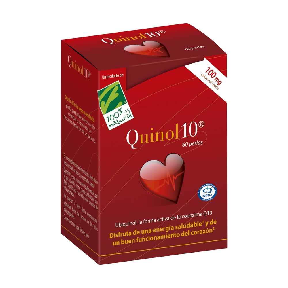 100% Natural - Quinol 10 (d'Ubiquinol) 60 perles de 100mg