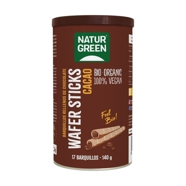 NaturGreen - Gaufres au chocolat végétaliennes biologiques 140 g