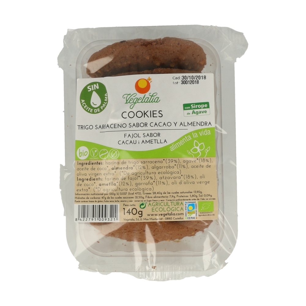 Vegetalia - Biscuits de sarrasin saveur cacao et amande Bio 140 g (Cacao -