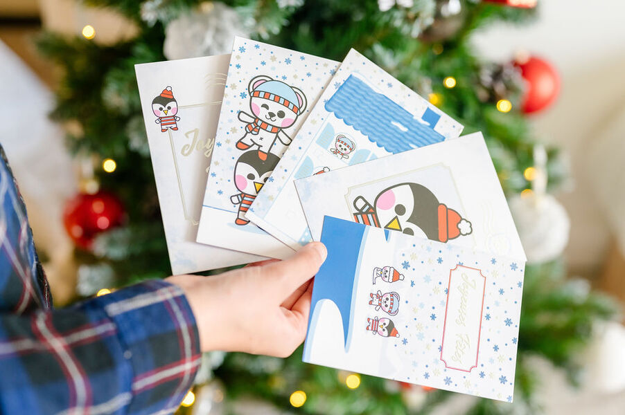 Ticky Tacky - 5 cartes de vœux Noël + enveloppes | Version polaire