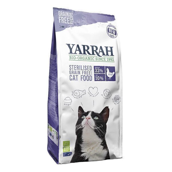 Yarrah - Croquettes pour chat sans céréales poulet et poisson 700g