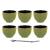 6 tasses en fonte vertes 15 cl + paille inox avec filtre