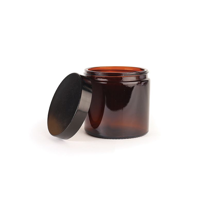Graine Créative - Pommadier en verre ambré avec couvercle 500 ml